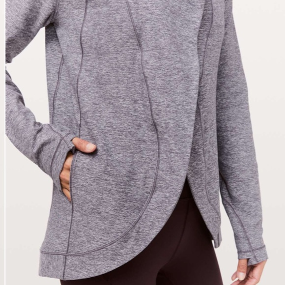 Lululemon Rulu Rally Wrap Heathered Graphite Purple Jacket Women's 10 - Picture 2 of 10